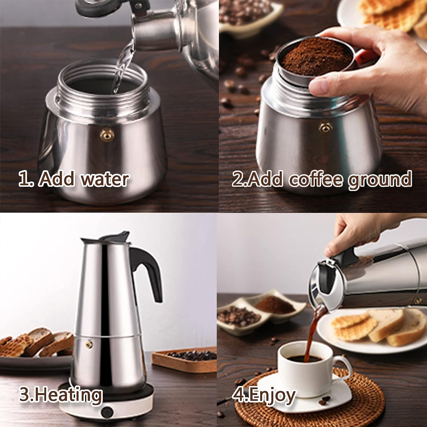 4/6/9 чашек Moka Pot Caffe Mac – обзор и цена Pothos